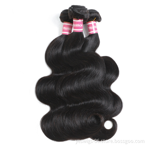Wholesale 100% Natural Indian Human Hair Price List Yeswigs Human Hair Extensions Remy Virgin Cuticle Aligned Bundles Body Wave